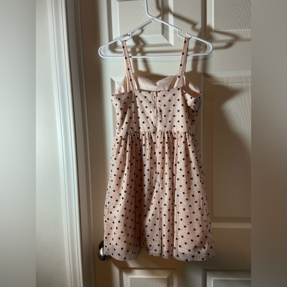 Girls my michelle Sleeveless Glitter Pink Black Floral Polka Dot Party Dress 16 - Picture 4 of 9